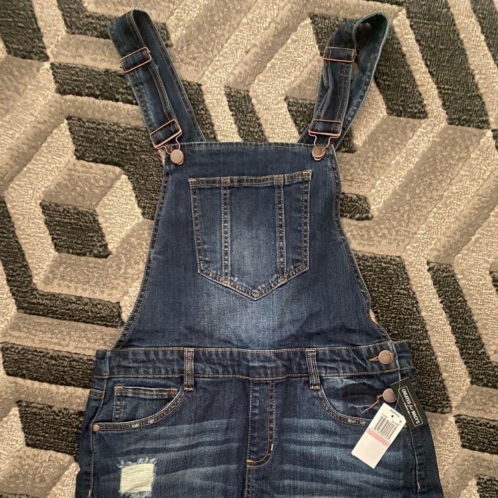 Dollhouse Junior's Ripped Denim Skirtall Blue - Picture 4 of 13